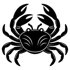 Cute Silhouette of a Crab line art vector cartoon illustration