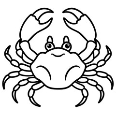 Fototapeta premium Cute Silhouette of a Crab line art vector cartoon illustration