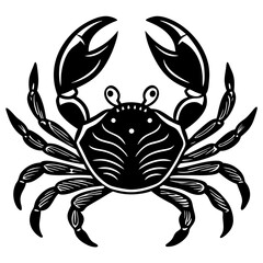 Cute Silhouette of a Crab line art vector cartoon illustration