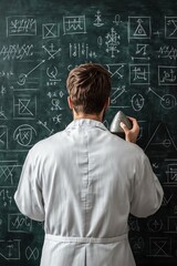 Scientist erases chalkboard equations.