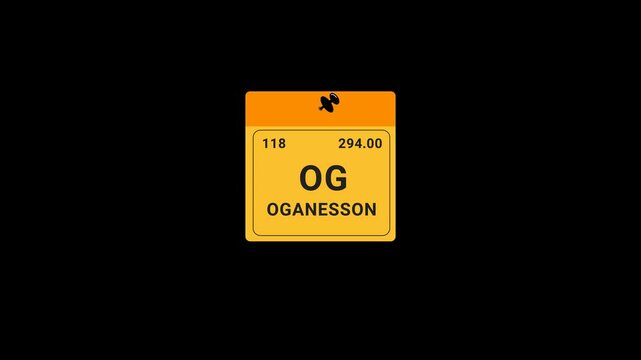 Oganesson element Periodic Table on note Animation