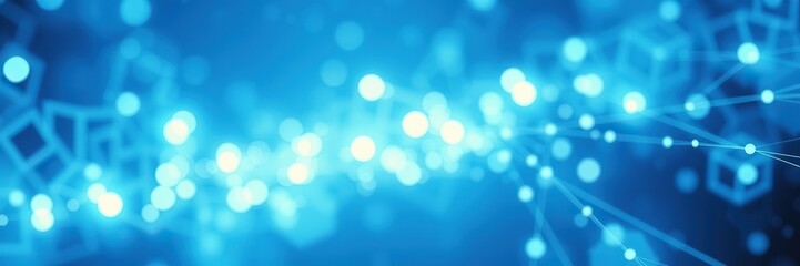 Fototapeta premium abstract blue data connections background with copy space