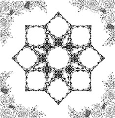black and white mandala dersign