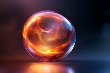 Glowing Sphere in Space Bathed in Ethereal Light with Magical Floating Energy and Mystical Colors
