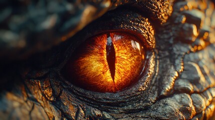 Fiery Dragon Eye: A Close-Up of Mythical Power