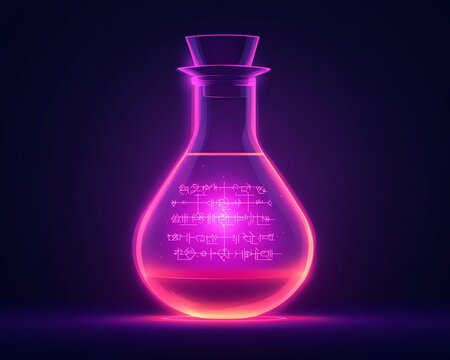 Glowing potion bottle, magic elixir