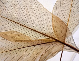nature abstract of flower petals beige transparent leaves with natural texture as natural background or wallpaper macro texture neutral color aesthetic photo with veins of leaf botanical design