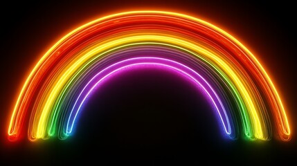 Vibrant Neon Rainbow Arc Light Design
