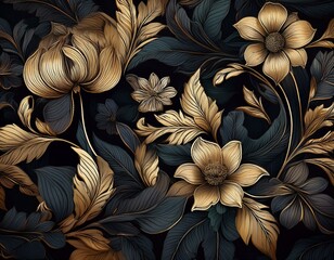 dark vintage floral texture pattern background