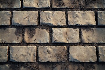 Overhead View of Brick Wall Segment