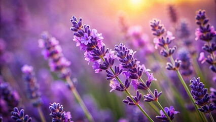 Fototapeta premium Serene Lavender: Close-Up Botanical Photography, High-Resolution Purple Flower Image