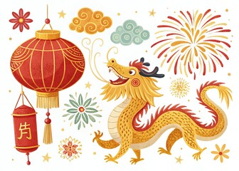 chinese new year decoration Chinese paper lantern and red lamp isolated icons of Asian Lunar New Year holiday decoration vector