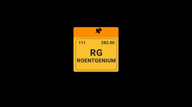 Roentgenium element Periodic Table on note Animation
