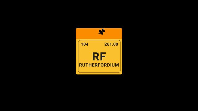 Rutherfordium element Periodic Table on note Animation