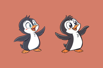 Penguin vector art illustration