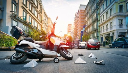big scooter accident in the street