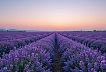 Obraz premium lavender field at sunset