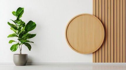 Minimalist bank lobby with sleek wooden furniture and neutral tones, optimized for functionality and aesthetics, wooden furniture concept