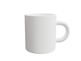 Clean White blank mug cup mockup isolated on transparent background