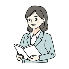 Elegant Silhouette Illustration Of A Woman Reading Book Vector Art