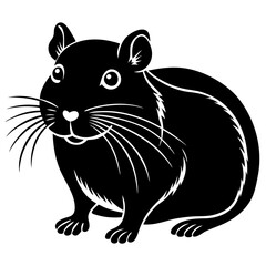 Cute Silhouette of a Gerbil line art vector cartoon illustration