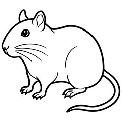 Cute Silhouette of a Gerbil line art vector cartoon illustration