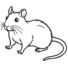 Fototapeta premium Cute Silhouette of a Gerbil line art vector cartoon illustration