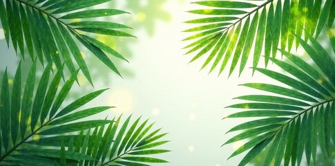 Obraz premium Palm tree leaves for natural product packaging and design elements , packaging, texture