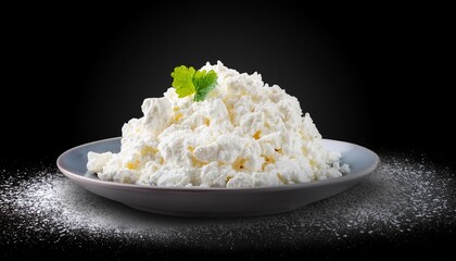 fresh cottage cheese isolated