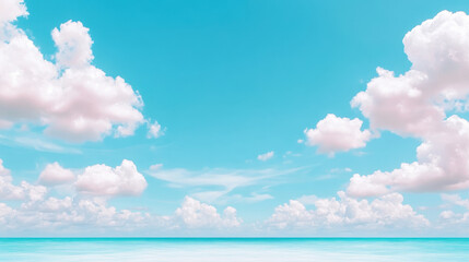 Serene Blue Sky and Tranquil Ocean Landscape