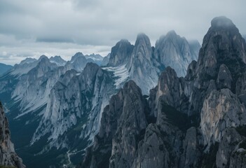 mountains in the snow