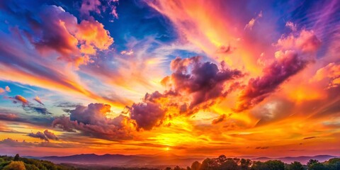 Soft Pastel Sunset Sky: Clouds Ablaze with Gentle Dusk Glow -  Dreamy Background Art