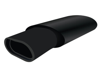 Black exhaust pipe. vector illustration