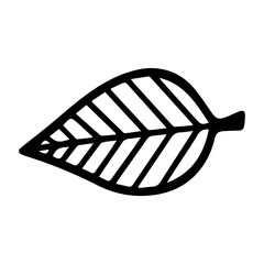 Leaf vector outline black silhouettes