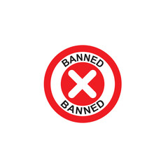 banned stamp vector. symbol, sign