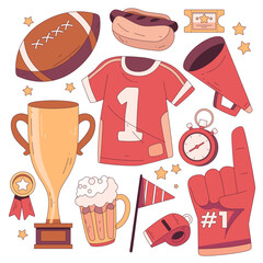 Superbowl illustration pack, perfect for graphic design projects