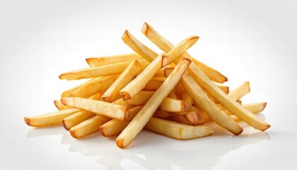 Golden-Brown French Fries Pile, Ready to Eat