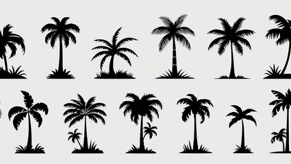 Obraz premium Sophisticated Palm Tree Silhouettes for Creative Projects