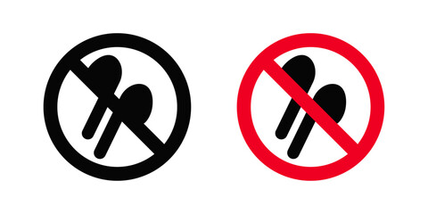 No earbuds allowed signs in black and color style