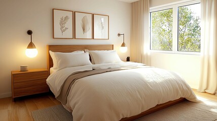 cozy bedroom with natural light and modern cozy bedroom design for cozy bedroom interior inspiration ,minimalist cozy bedroom design, modern home interior inspiration