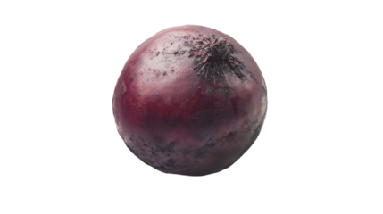 Fresh red onion rotating on transparent background, perfect for healthy recipes