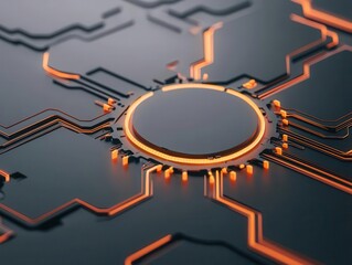 Obraz premium 3D rendering of an ERP system integrating multiple business functions, smart technology streamlining operations for success