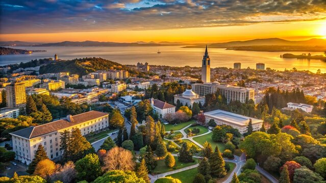 Stunning Aerial View: Berkeley Campus, San Francisco Bay Area University