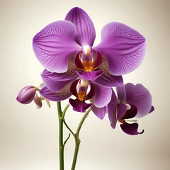 Elegant Purple Orchids With Green Stems 