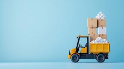 Naklejka premium 3D rendering of an ERP platform automating procurement and logistics, AI optimizing enterprise supply chains