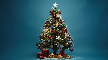 christmas tree and decorations