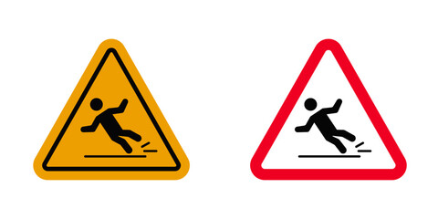 Wet Floor signs in black and color style