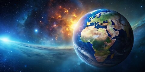 Obraz premium Stunning Globe in Space: Cosmic View with Copy Space for Text