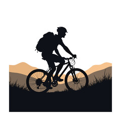Obraz premium Mountain bike silhouette stock illustration, bike Lover vector graphic design, Cyclist silhouettes vector illustration