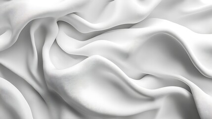 Obraz premium White fabric texture, soft folds, elegant drape, background blur, design use.